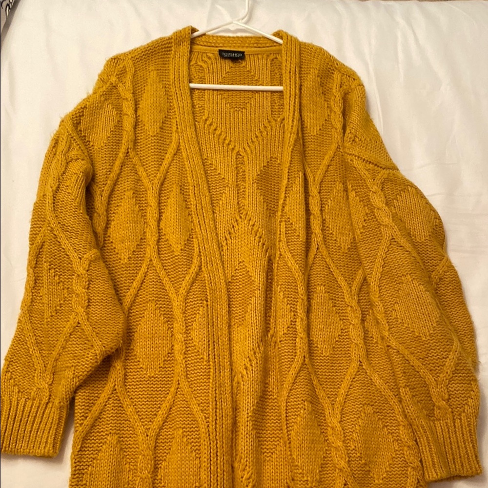Mustard Yellow Cable Knit Sweater